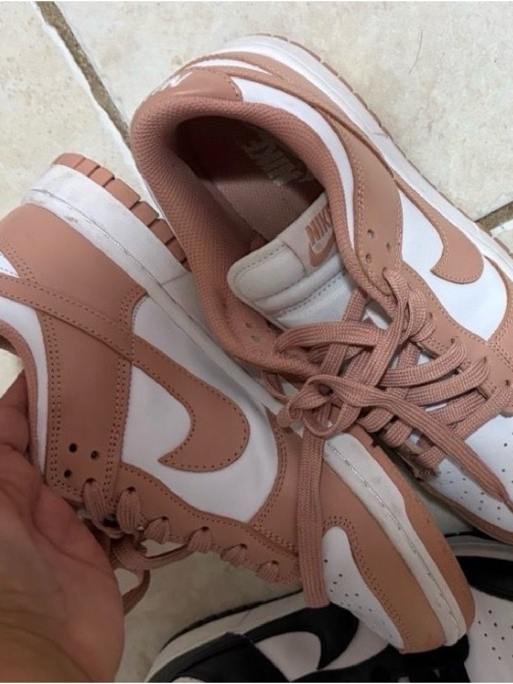 Nike Women’s Peach and White Low-Top Sneakers